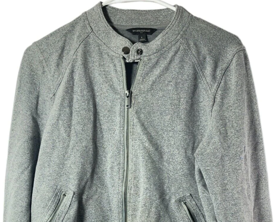 Banana Republic Womens full zip gray jacket w zip pockets size
