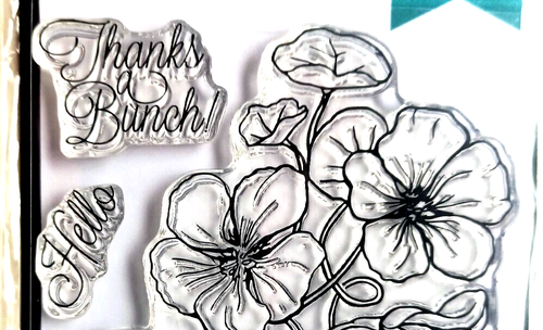 Nasturtium Flower Florals 3x4" Poly Clear Stamp Set by Hero Arts CM263 NEW! - Picture 2 of 3
