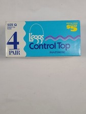 VTG NOS 4 Pack Leggs Pantyhose Sheer Toe Control Top Nude Size Q
