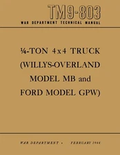 TM9-803 War Department Technical Manual Willys-Overland MB, Ford GPW