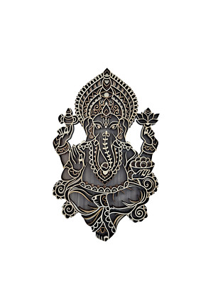 3D Laser Cut Wooden Ganesha Wall Art - Multi-Layer Deity Decor for Home & Gifts