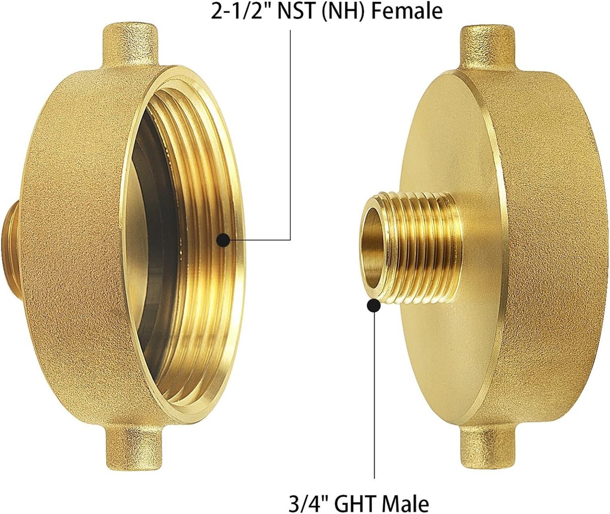 Fire Hydrant Adapter Combo - 1-1/2" NST (F) To 3/4" Garden Hose (M) With Hydrant Wrench - ISI Brand Brass