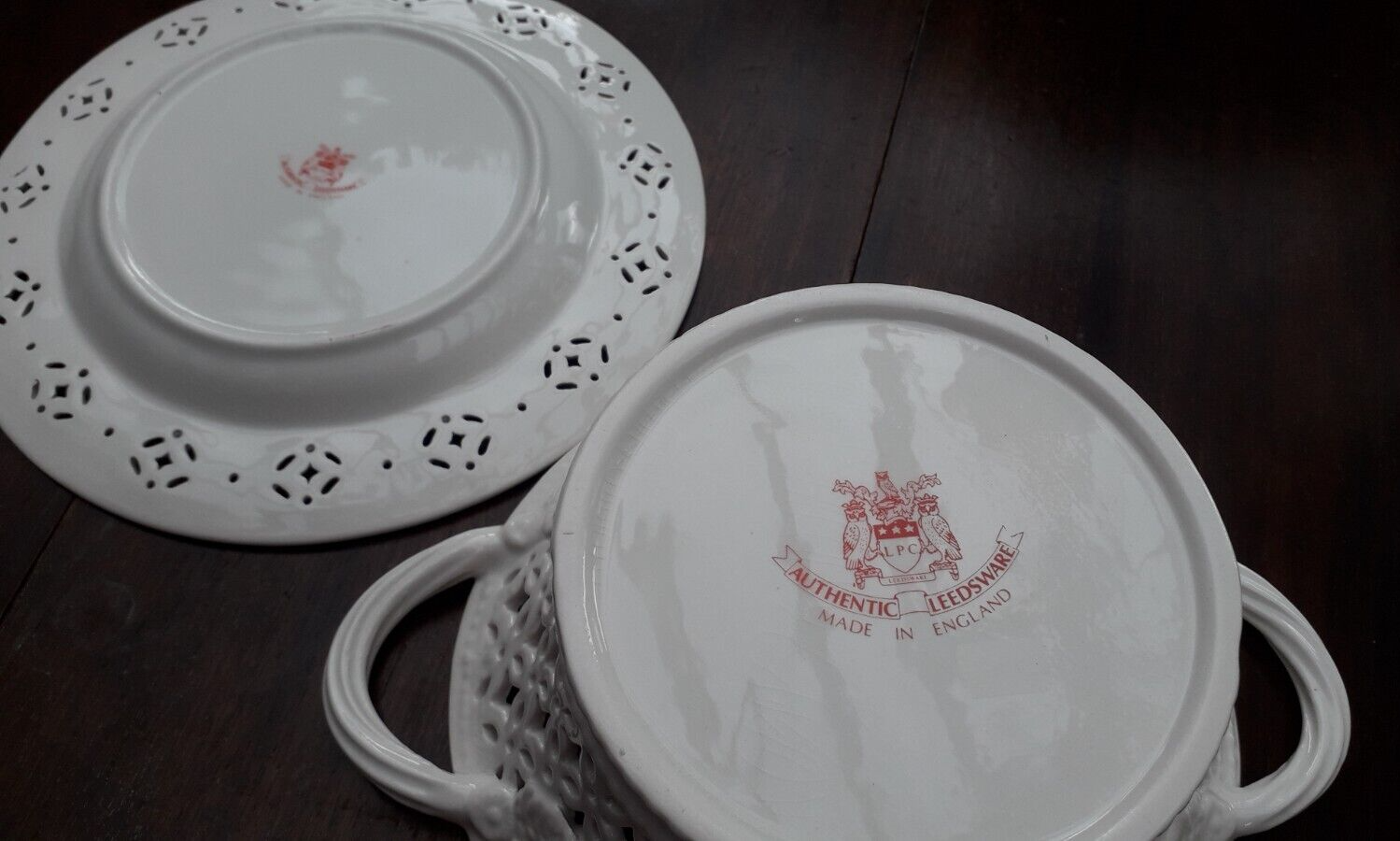 Leeds Creamware Pierced Berry Bowl & Underplate eBay