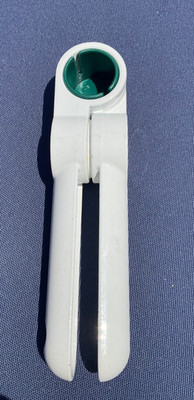 Tupperware Garlic Press White Enamel with Green