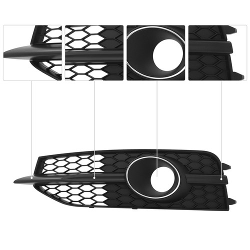 Black Fog Light Cover Grille Left Plastic Grille For 2012-2015 Audi A7 S-Line S7 - Picture 10 of 19