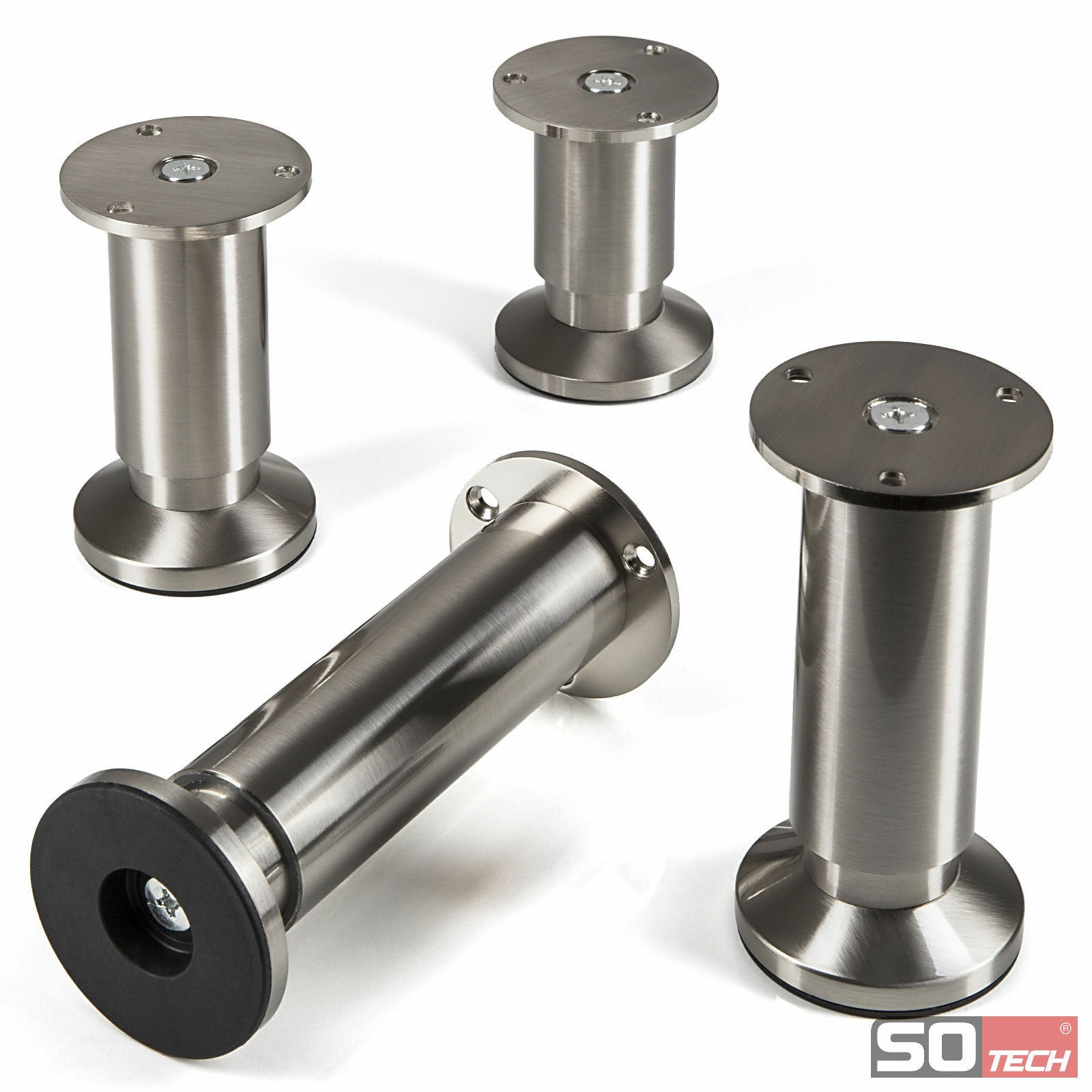 SO-TECH® Piedino per mobili Alpha 50 - 150 mm effetto acciaio inox piedi per letto piedi per divano piede per armadio
