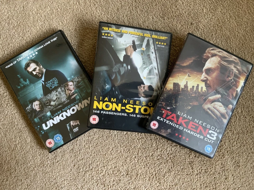 Liam Neeson 3 x DVD Bundle - Unknown, Non-Stop & Taken 3 - Region 2, Cert 15 - Image 2 of 4