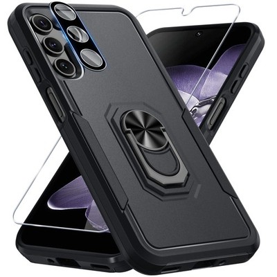 Durable Black Matte Phone Case for Samsung Galaxy A16 with Kickstand and Prot...