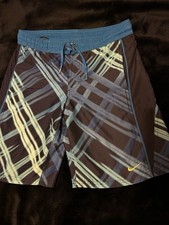 Nike Men's Plaid Board Shorts Drawstring Mesh Lined Sz S