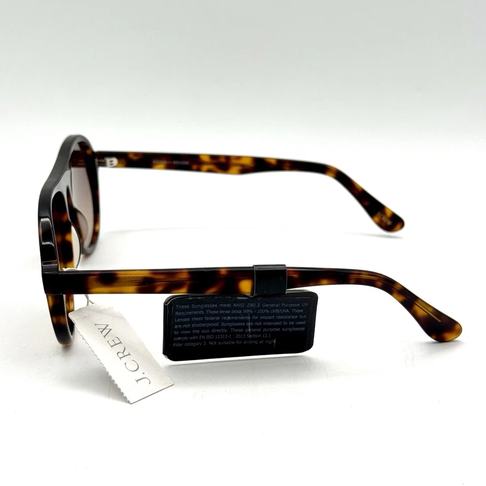 J.Crew Aviator Sunglasses Brown Acetate Tortoise Shell Designer Frame & Gradient - Image 4 of 4