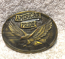 Montana Silversmiths American Pride Gold Bald Flying Eagle Belt Buckle Great