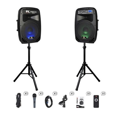 PRORECK Dance 12 inch PA Speaker System Powered Portable Bluetooth 1000 Watts