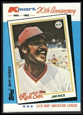 #33 Jim Rice 1982 Topps Kmart 20th Anniversary AL & NL MVP's