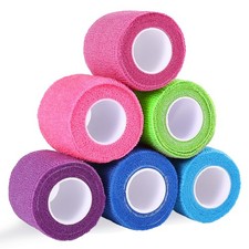 6 Rolls 2 Inch x 5 Yards Self Adhesive Tape Wrap Non Woven Vet Wrap Tape