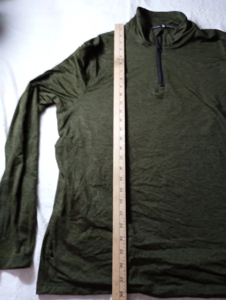 Pullover informal KENNETH COLE verde manga larga 1/4 cremallera talla M Foto 3 de 4