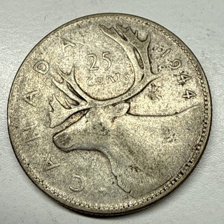 1944 CANADA SILVER 25 CENTS I78