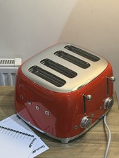 SMEG 4 Slice Toaster Red Retro Style TSF03 Brand New Unused Display Item +Manual