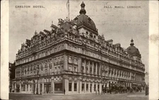 Carlton Hotel Pall Mall London vintage postcard d939