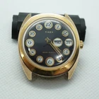 Vintage 1970's Timex Day-Date Watch w/Bluish Purple Telephone Dial No strap
