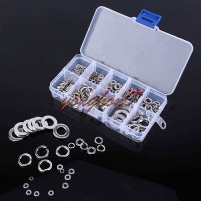 260Pcs Stainless Steel Washer/  Washer Assortment Set M2.5 3 4 5 6 8 10 #tp