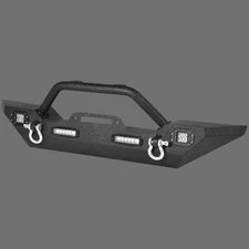 Front Bumper for 18-25 Jeep Wrangler JL/ 2020-25 Gladiator w/LED Lights&D-Rings