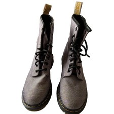 Dr Martens Vegan Castel Boots UK 7 EU 41 Grey 8 Eye Lace Up Grunge Punk