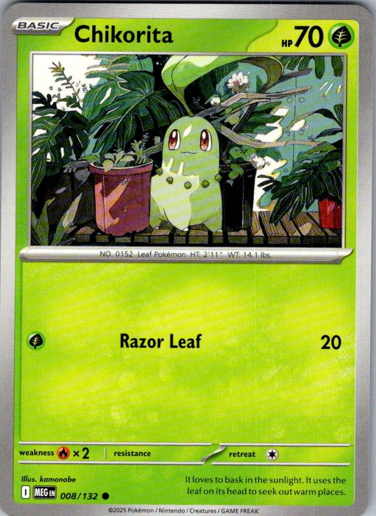 Chikorita Mega Evolution 008/132 Common Pokemon Near Mint