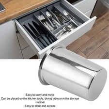 Large Capacity Stainless Steel Kitchen Utensil Holder For Countertop