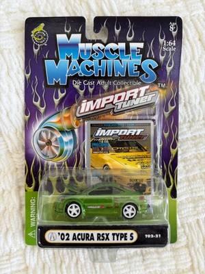 MUSCLE MACHINE DIE CAST IMPORT ACURA RSX TYPE S green 1:64 Scale