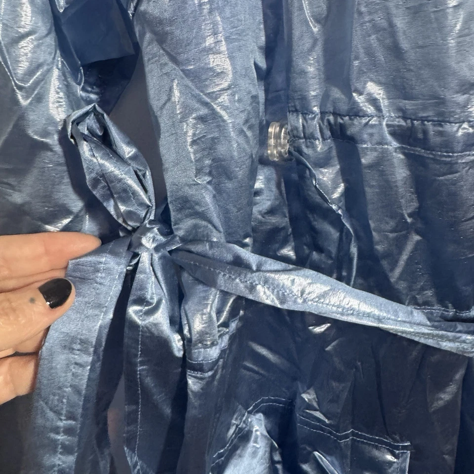 Abrigo de Colección Yansi Fugel Seda Fino Transparente Y2K Cremallera Grande Bonito Foto 4 de 4