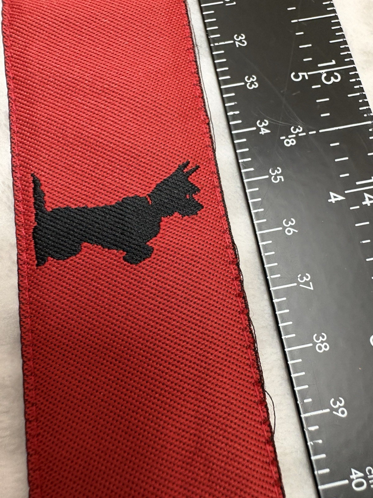 Vintage J McLaughlin x Best& Co  Red Scotty Dog D Ring Fabric Belt M 28" Rare! image 8