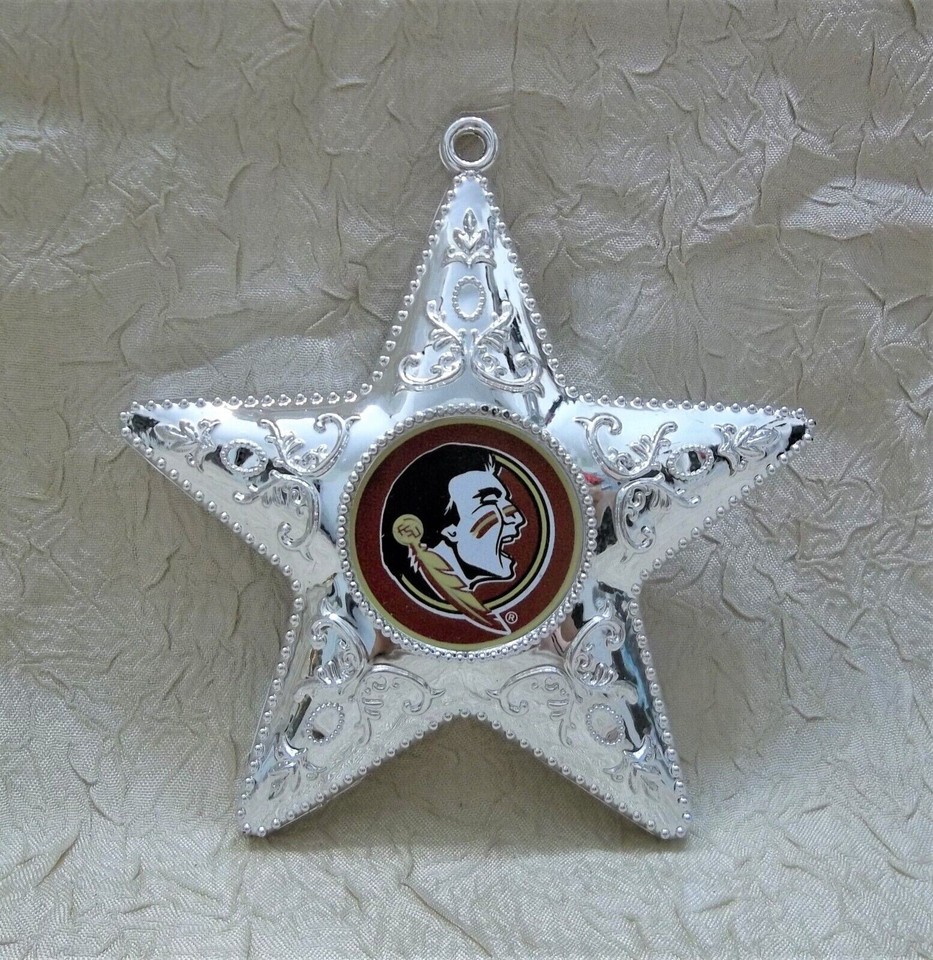 Florida State University Silver Star Christmas Ornament Topperscot