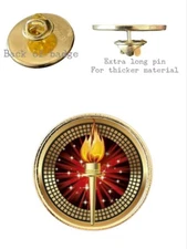 Star Burst Victory Torch (A) 26mm Metal Lapel Domed Pin Badge