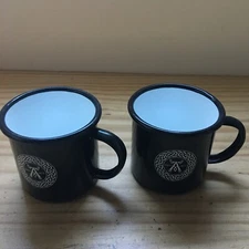 2 Ardbeg Ultimate Islay Single Malt Scotch Whisky Metal Coffee Enamel Mugs 3.5"D