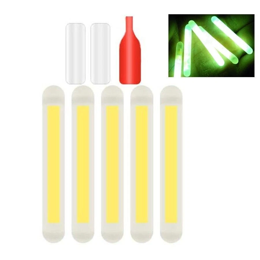 ebay fishing pole glow sticks NUOYAQI 25/50 Rod Tip Glow Sticks Fishing Rod Floats Glow Stick Night Fishing Green Fluorescent Light Sticks, As the Pic Show : Sports & Outdoors Because of its brightness and small mass of material 50Pcs Fishing Light Stick Glows