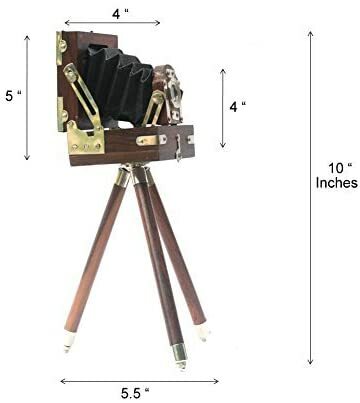 Holz Vintage Kamera mit Holzständer Stativ für Zuhause/Büro/Geschäft Dekorationsartikel - Bild 2 von 5