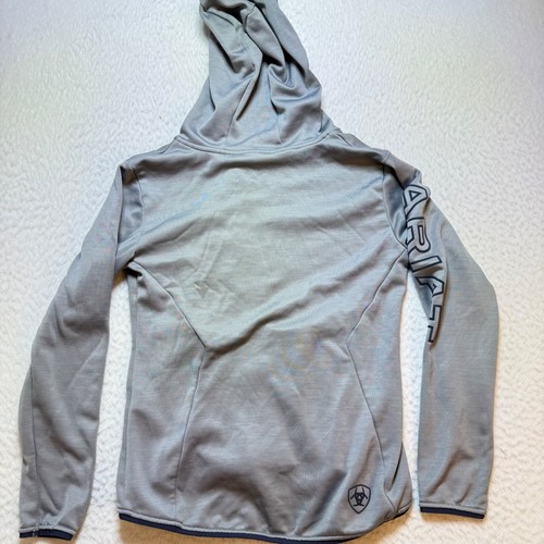 Ariat unisex jacket medium Full Zip Hoodie Jacket Athletic Activewear Gray Youth - Picture 7 of 9