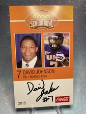 David Johnson 2015 Senior Bowl Signed Card Rookie RC Northern Iowa Texans Rare. rookie card picture