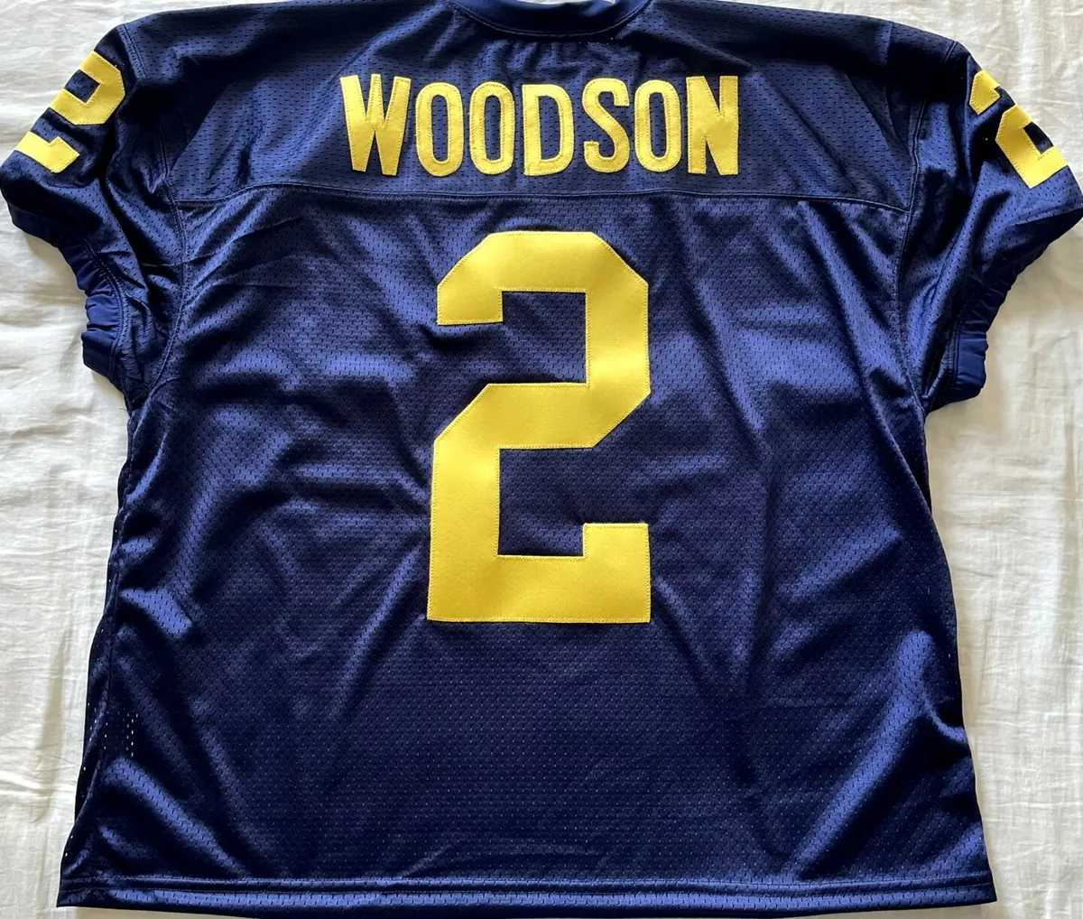 Charles Woodson Michigan Wolverines stitched navy blue football wide cut  jersey