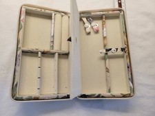Jewelry Organizer Padded Hard Shell Storage Travel Case Muted Floral Zipper