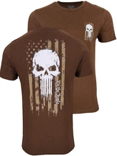 Howitzer Style Men's T-Shirt Skull Freedom Flag Military Grunt MFG