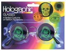 BUY 1 GET 1 FREE - HOLOGRAPHIC GRIM REAPER GLASSES hologram 3D SKELETON  WEIRD