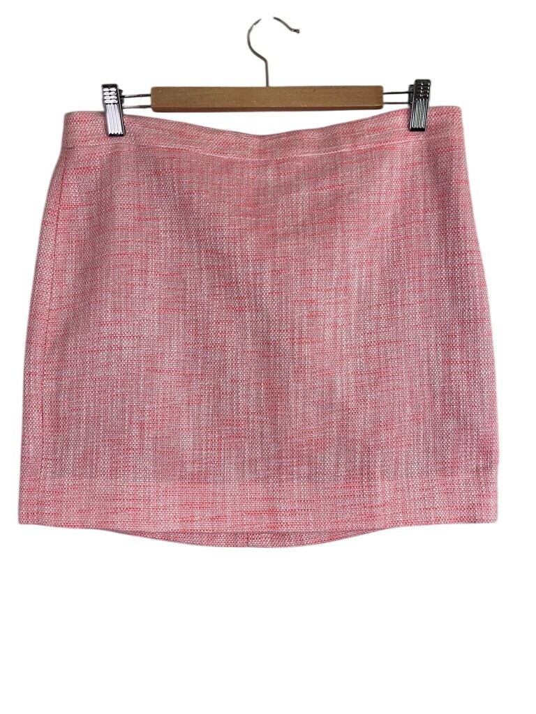 J Crew Tweed Skirt 10 Pink Mini Metallic Academia Workwear Metallic Neutral