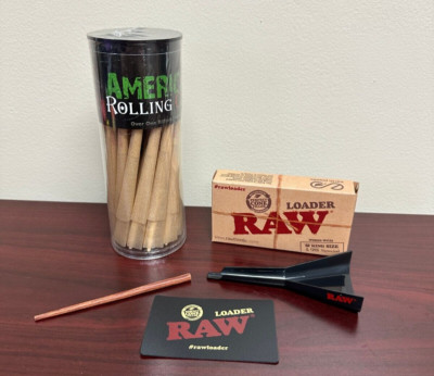 RAW Classic King Size Pre-Rolled 100ct Cones w/KS Cone Loader