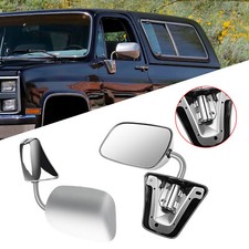 Lh Rh Set Side View Mirrors Chrome Manual Fold For 1973-86 Chevy Gmc Truck