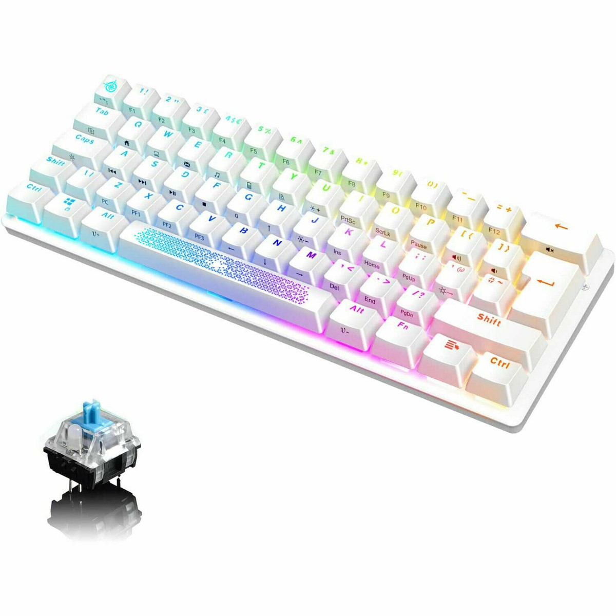専用 Keyball61 ホワイト HK GAMING GK61 Mechanical Gaming Keyboard | 61 Keys RGB