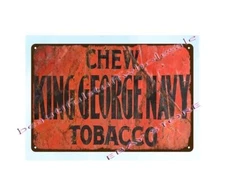 top interior home garden decoration CHEW KING GEORGE armedforce TOBACCO tin sign