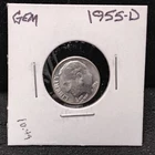 1955-D ROOSEVELT SILVER DIME- GEM - PC46
