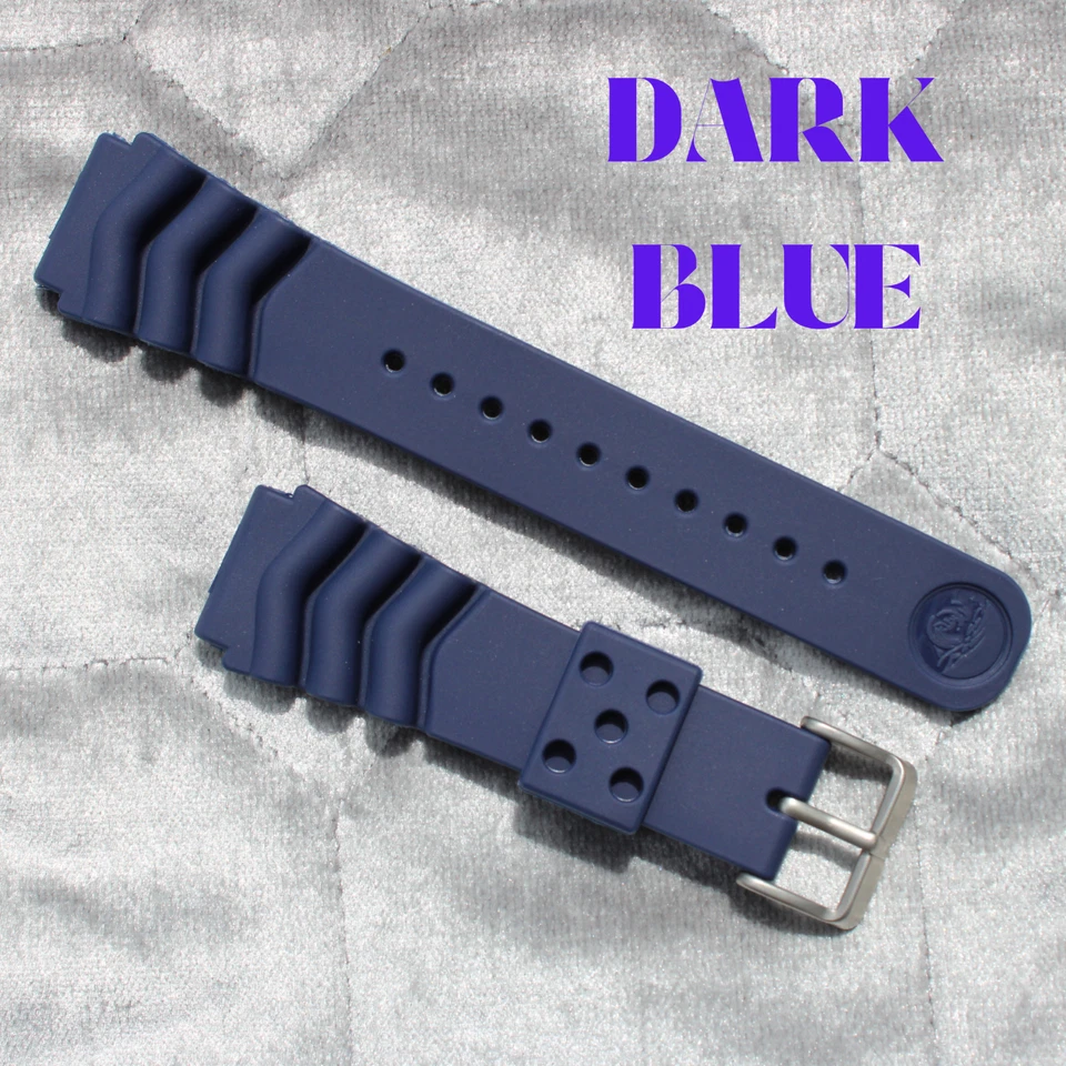 Genuine Seiko Z22 Watch Band Diver SKX171SKX173 18-22mm Black Rubber Curved Vent - Image 4 of 4