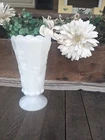 Vintage Westmoreland Milk Glass Paneled Grape Pattern 9" Bell Rim Footed Vase